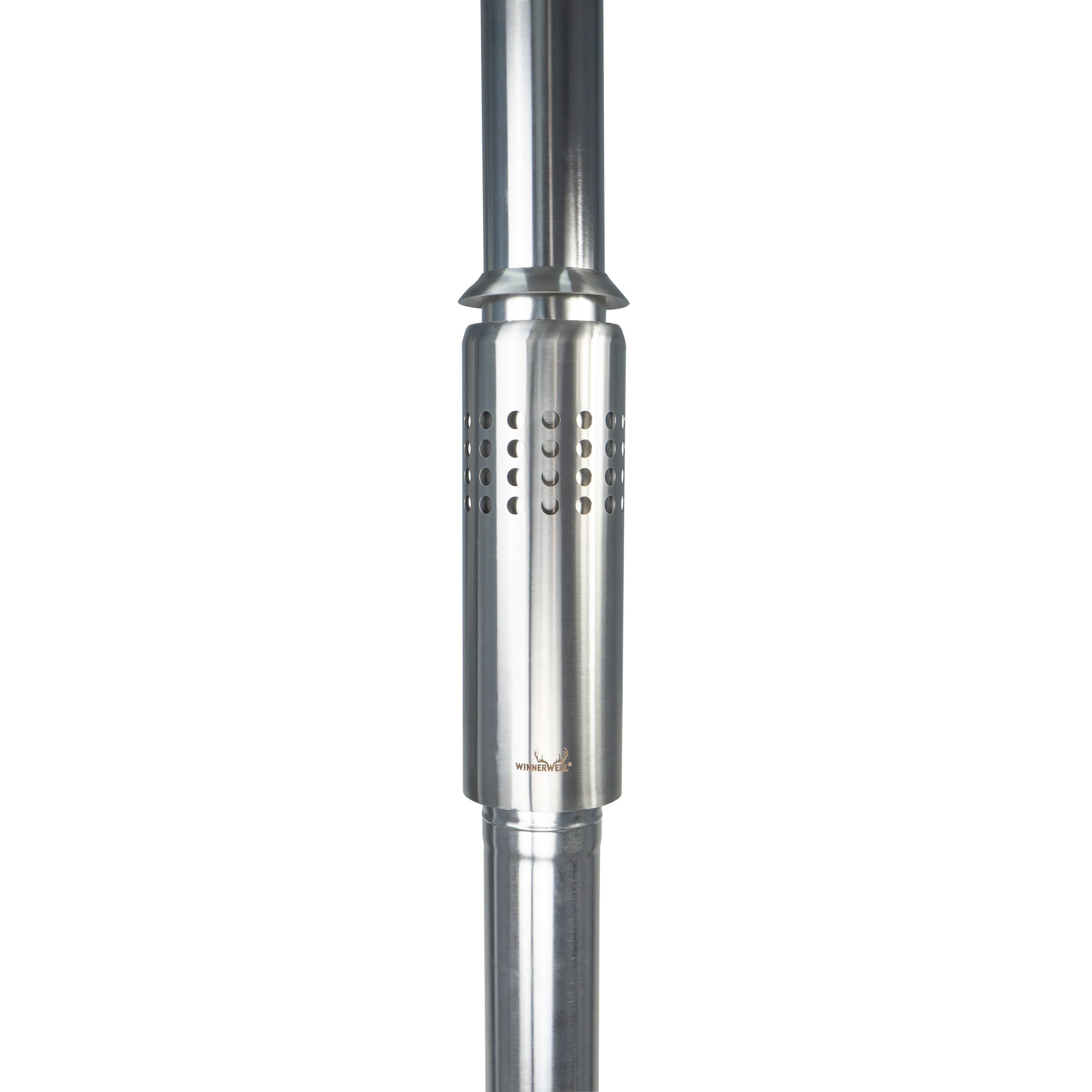 Sectional view of Winnerwell® Heat Protector Chimney G2 3.5", highlighting its internal structure and how it manages heat flow for safe and effective outdoor stove operation.