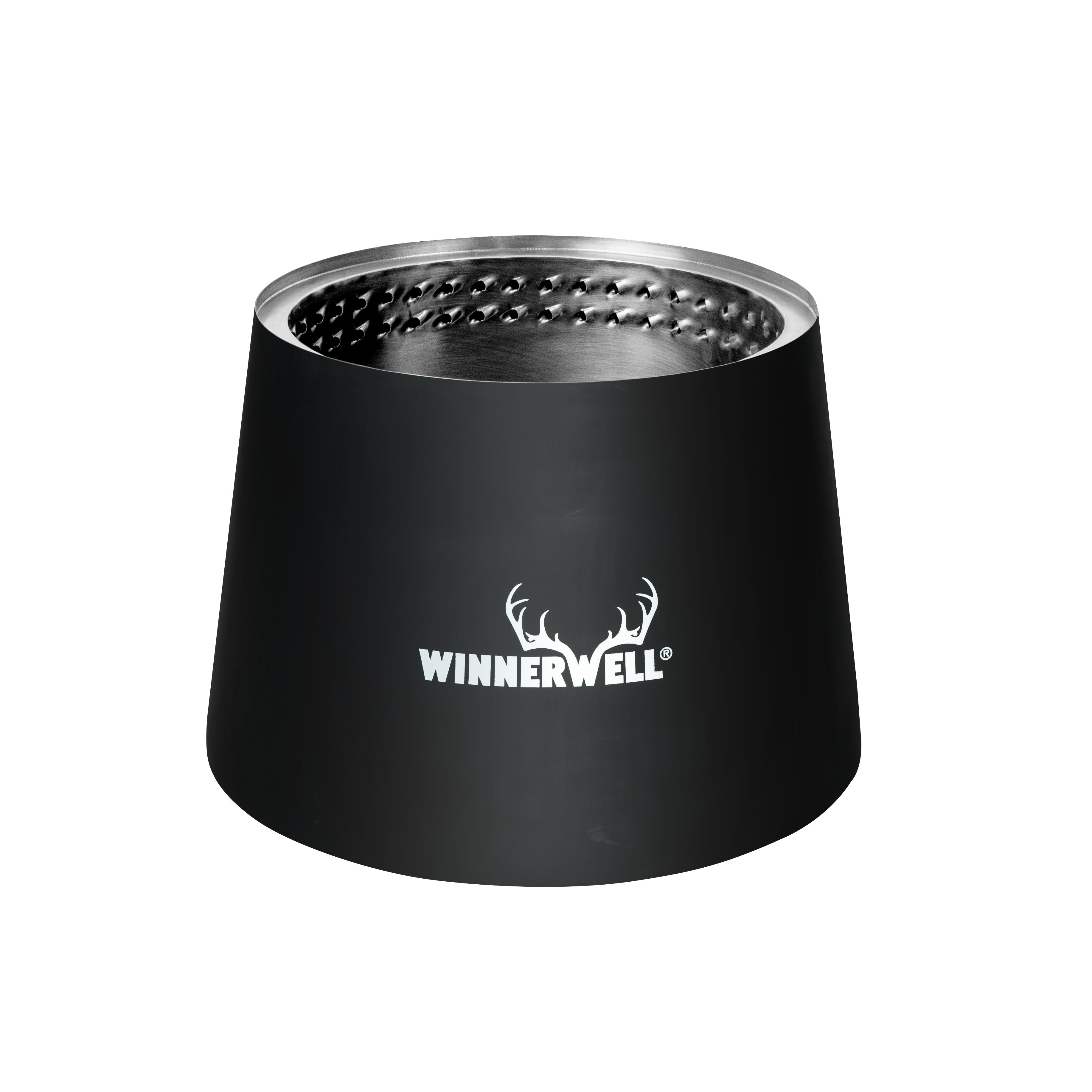 Camping with Winnerwell Tornado smokeless fire pit outdoors