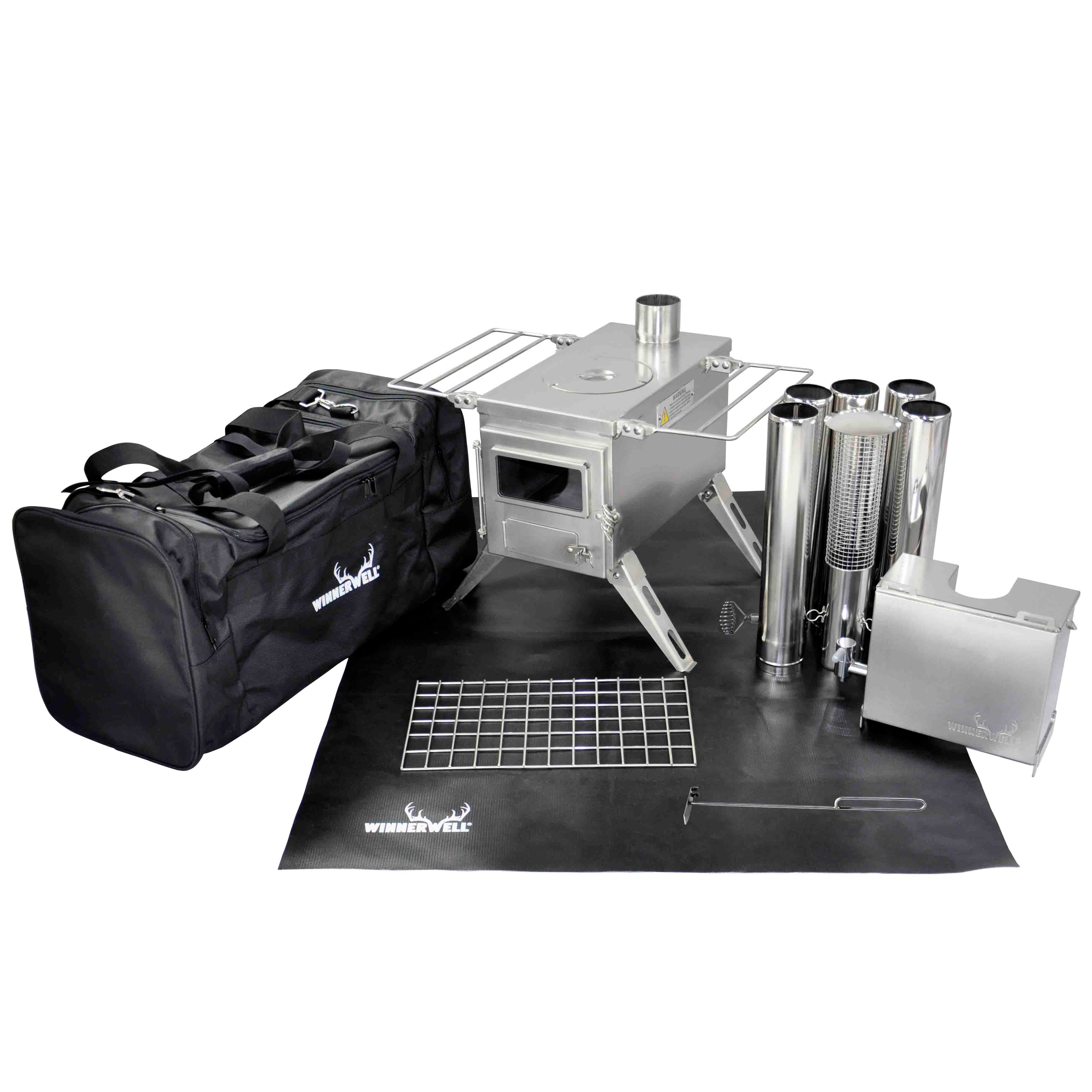 Winnerwell® Nomad 1G M - sized Cook Camping Stove Package—full kit includes stove,fireproof mat,water tank, and compact storage bag. Perfect for portable outdoor cooking, combining stove functionality with easy - to - carry design for camping, backpacking, or off - grid adventures.