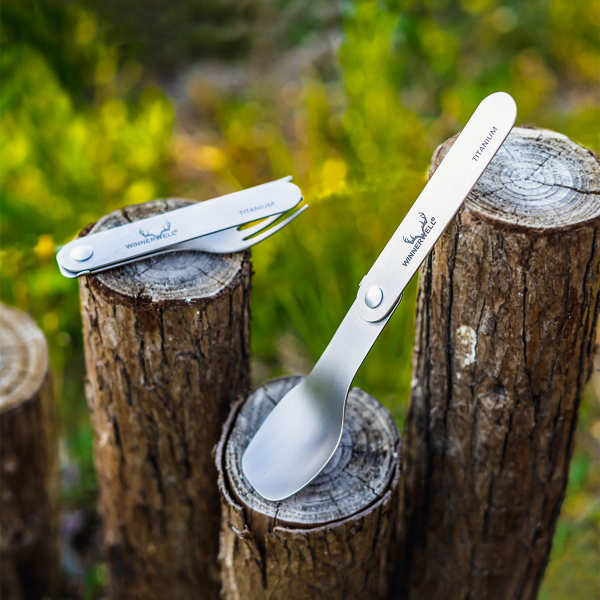 Winnerwell® Titanium Folding Fork & Spoon Set