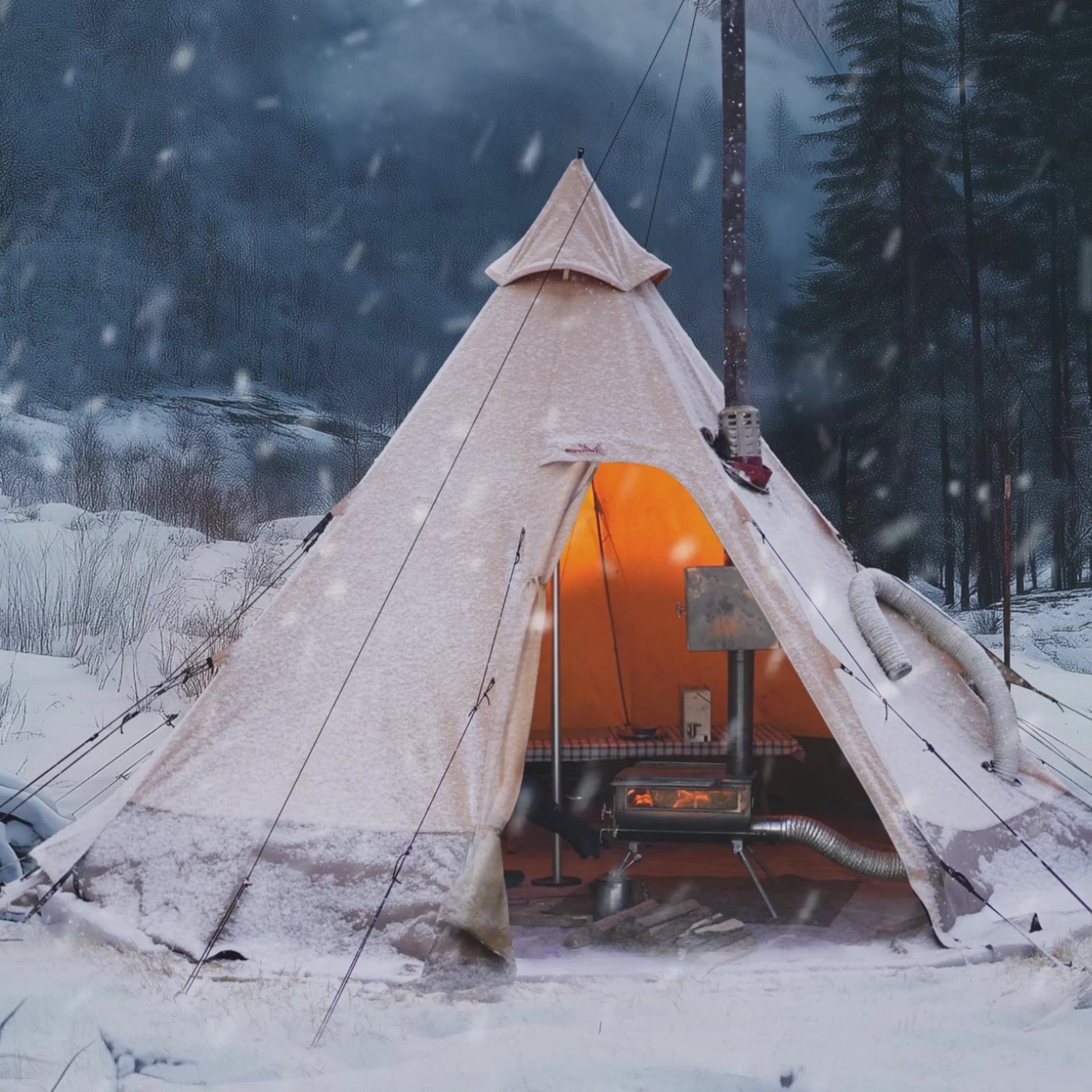 camping tent for winter Winnerwell® Arctic 6-Person Hot Tent Teepee